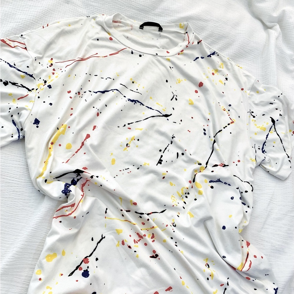 🔥2 for $5🔥SHEIN Women’s Paint Splatter Tie Dye Oversized T-shirt Size:S (US 4)